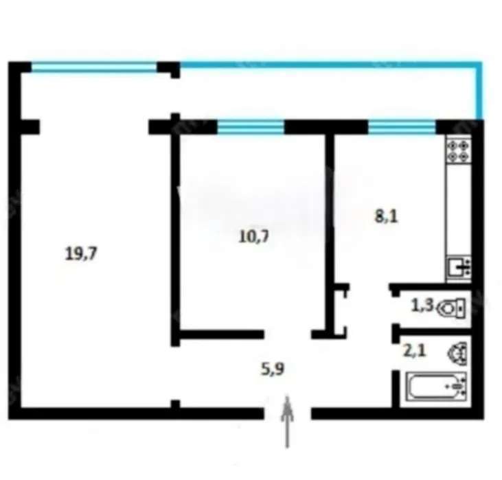 Продажа 2-комнатной квартиры 50 м², Русановская наб., 10/1