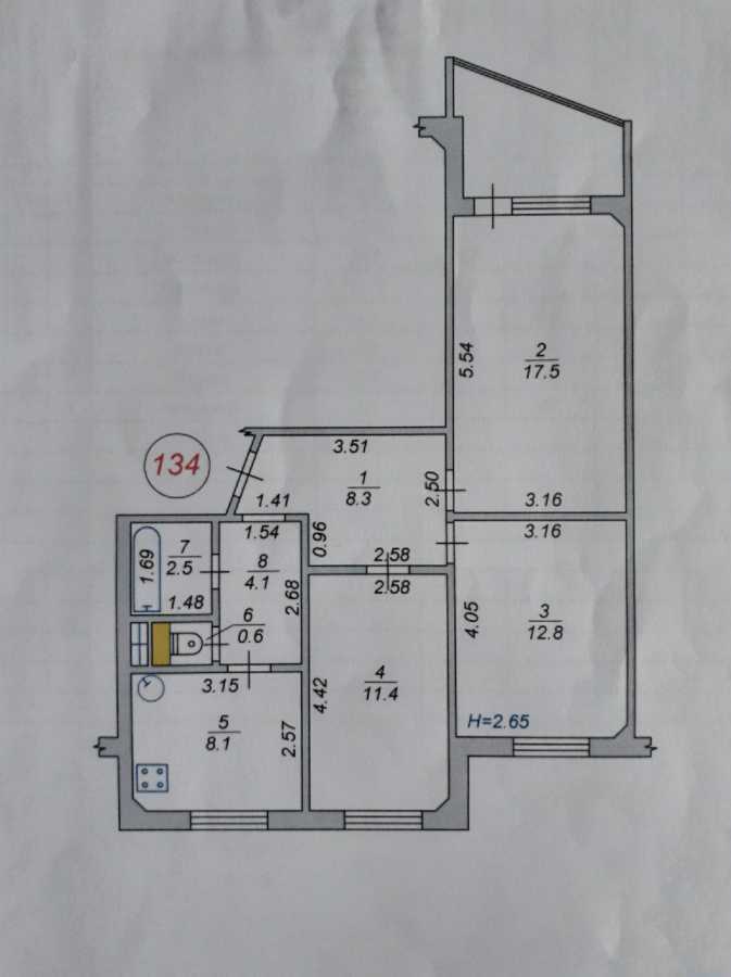 Продажа 3-комнатной квартиры 67.5 м², Апрельская ул., 15