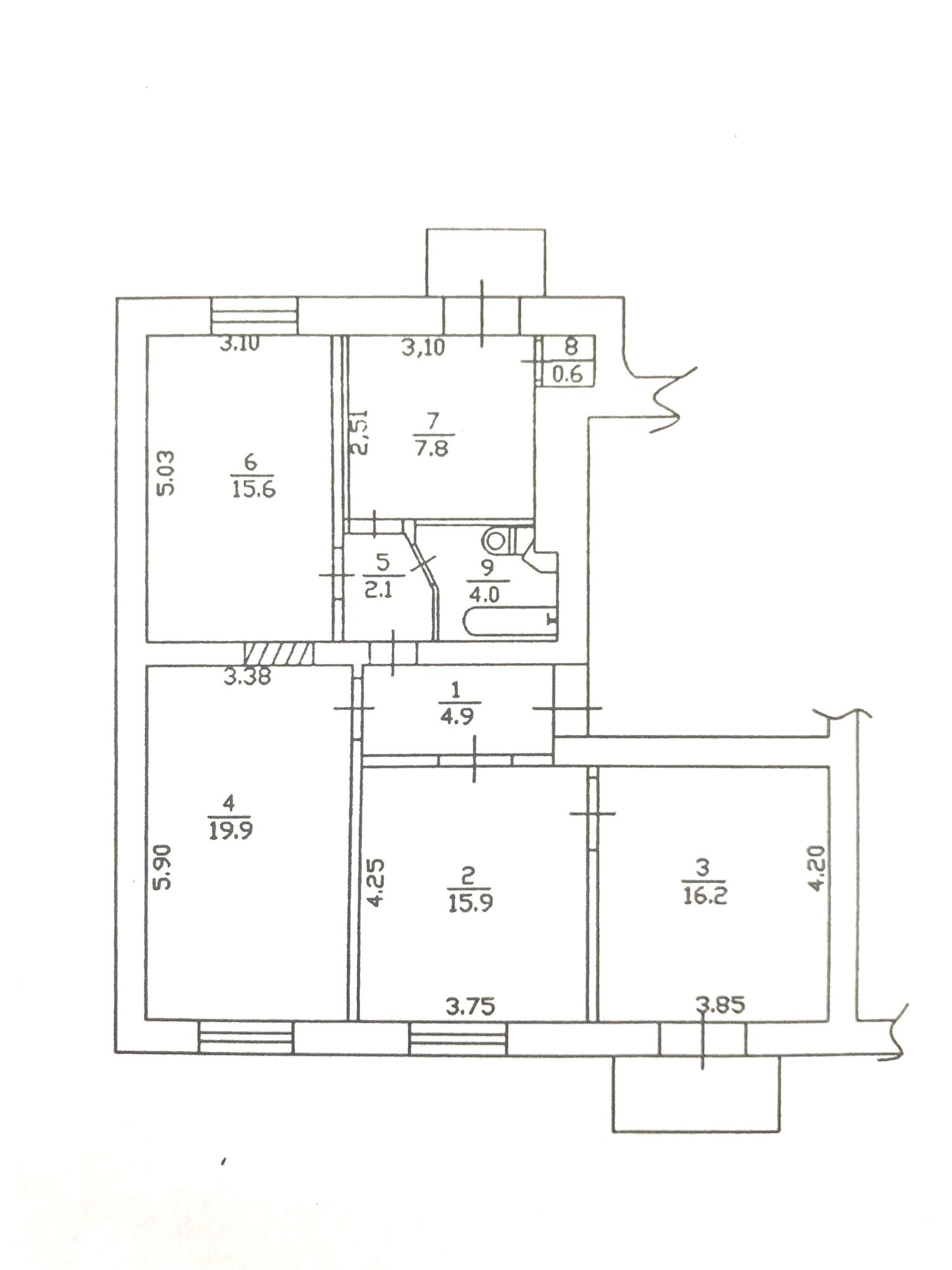 Аренда 4-комнатной квартиры 89 м²