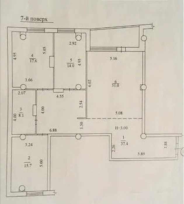 Продаж 3-кімнатної квартири 127 м²