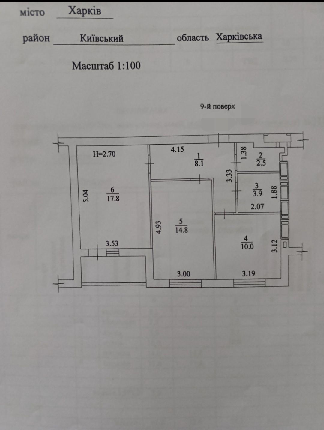 Продаж 2-кімнатної квартири 61 м²