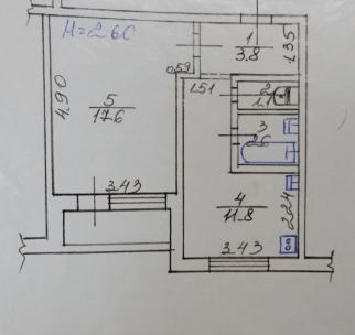 Продаж 1-кімнатної квартири 38 м²