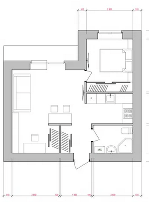 Продаж 1-кімнатної квартири 42 м²