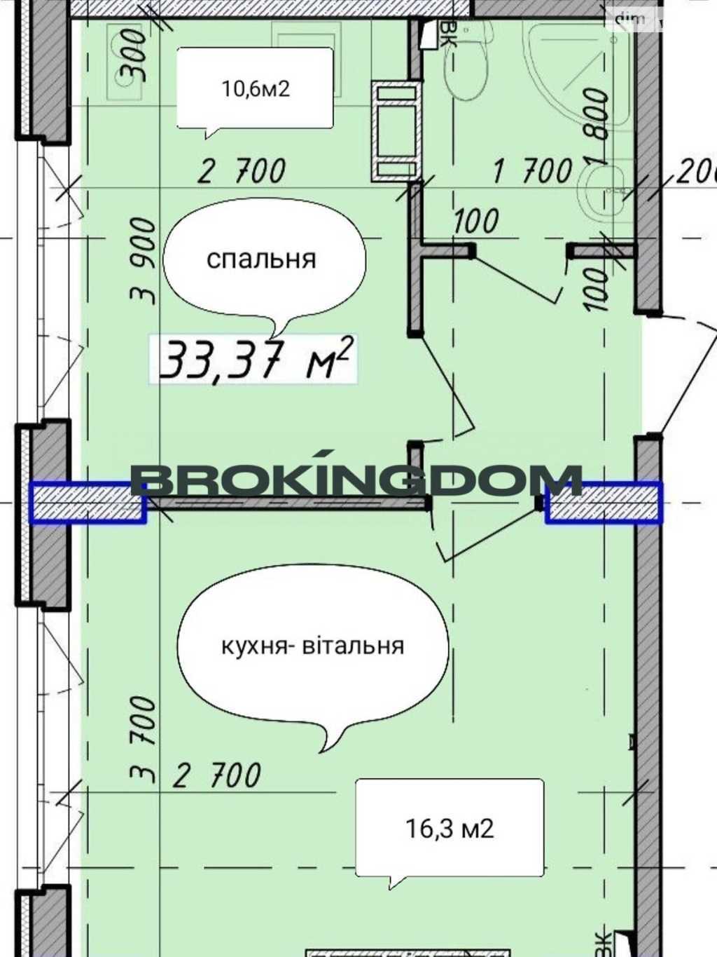 Продаж 1-кімнатної квартири 34 м², Вишнева вул., 10-12