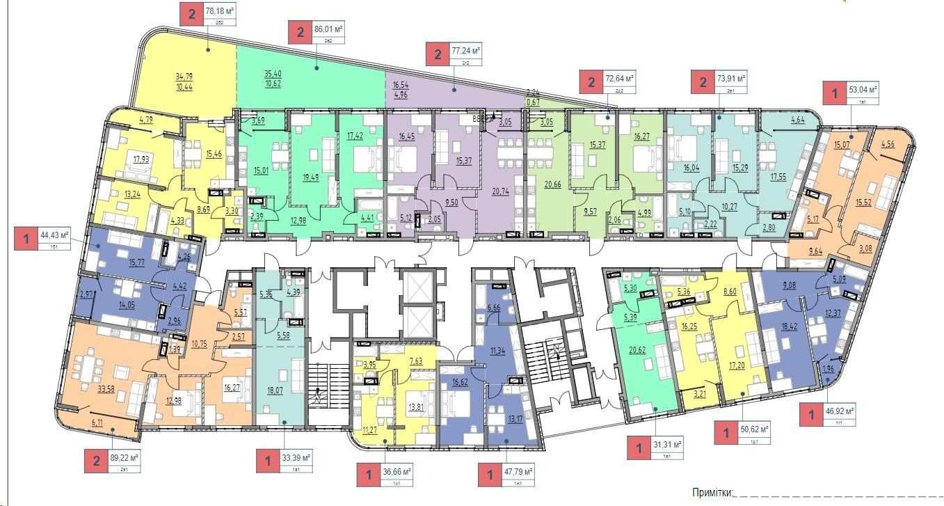 Продаж 1-кімнатної квартири 47 м²