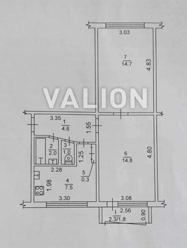 Продаж 2-кімнатної квартири 46.7 м², Азербайджанська вул., 2