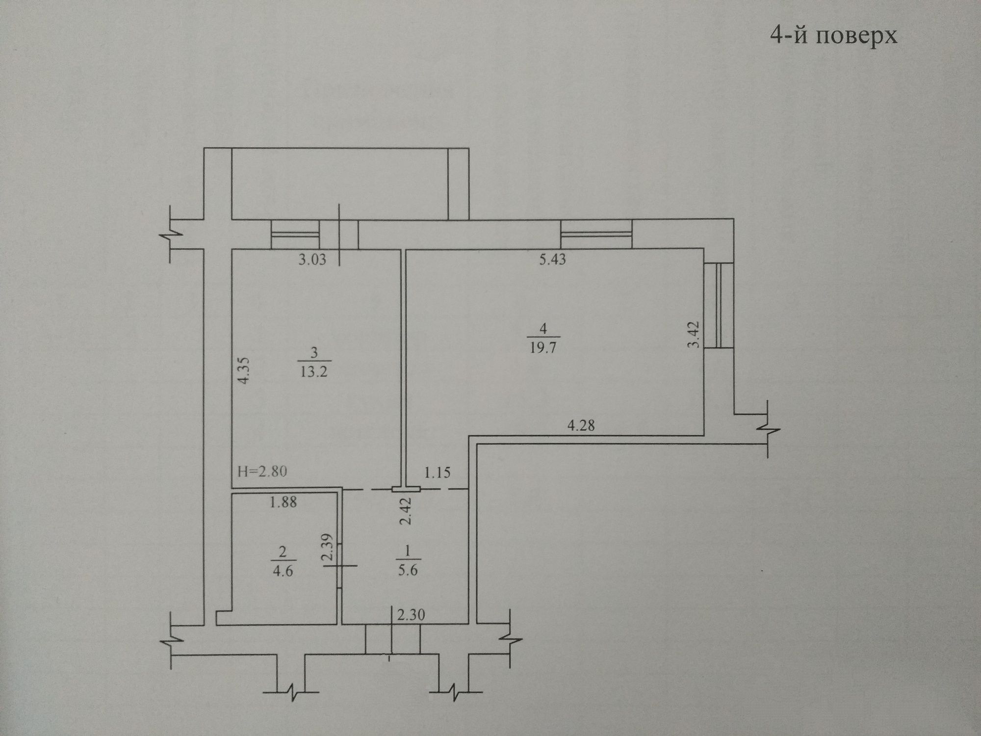 Продаж 1-кімнатної квартири 45.5 м²