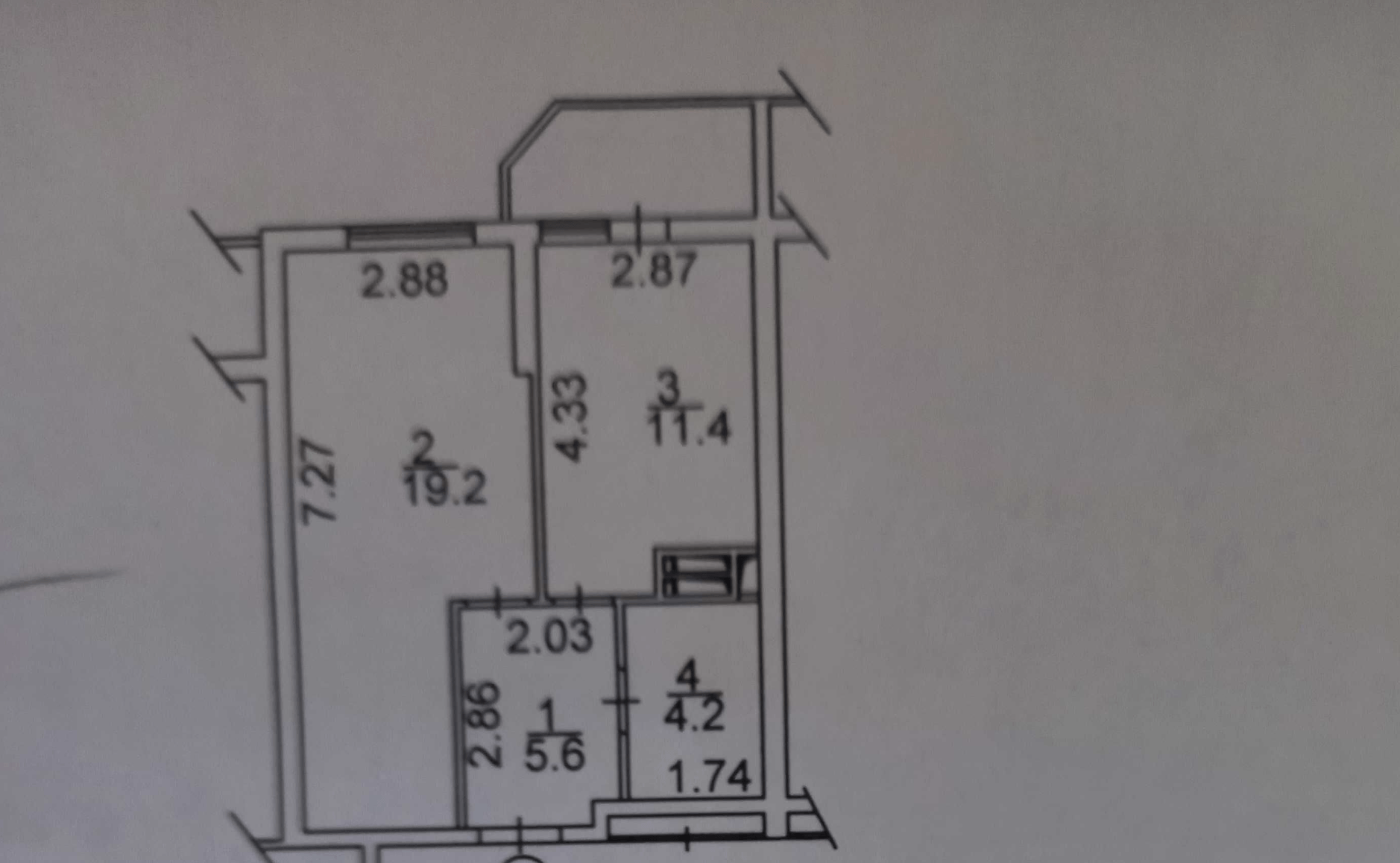 Продаж 1-кімнатної квартири 41 м²