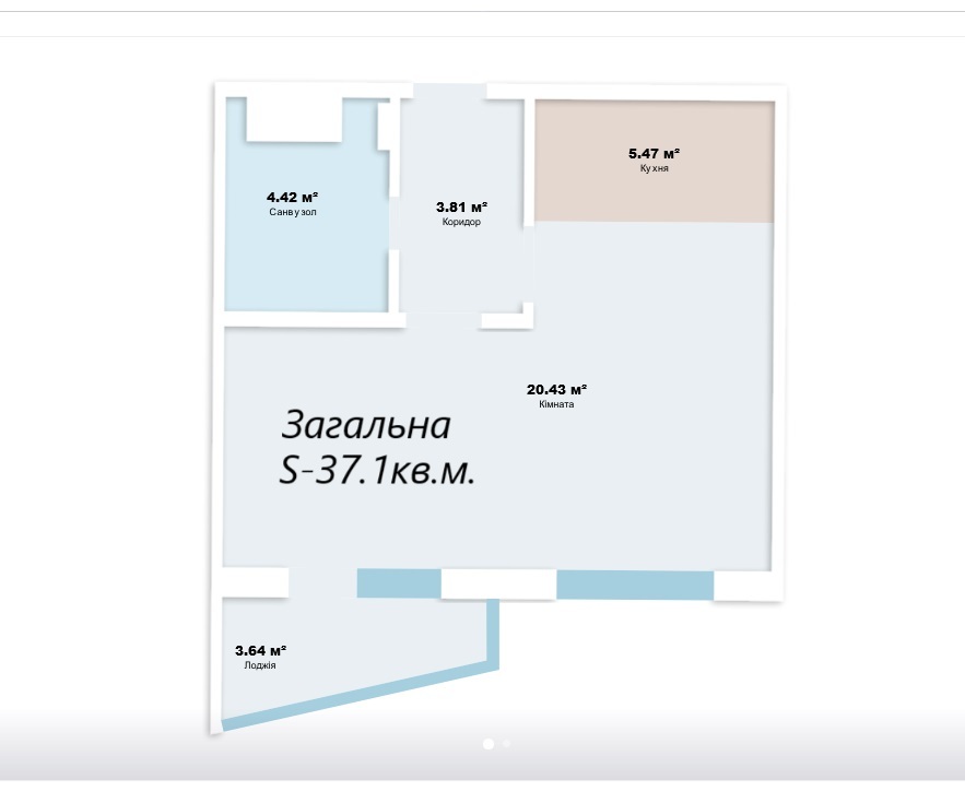 Продажа 1-комнатной квартиры 37.1 м², Стеценко ул., 75М