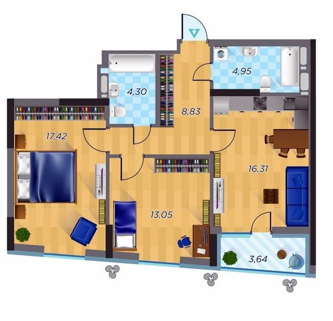 Продажа 2-комнатной квартиры 68.5 м², Вильгельма Котарбинского ул., 24