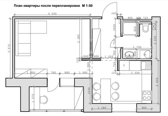 Оренда 1-кімнатної квартири 36 м²