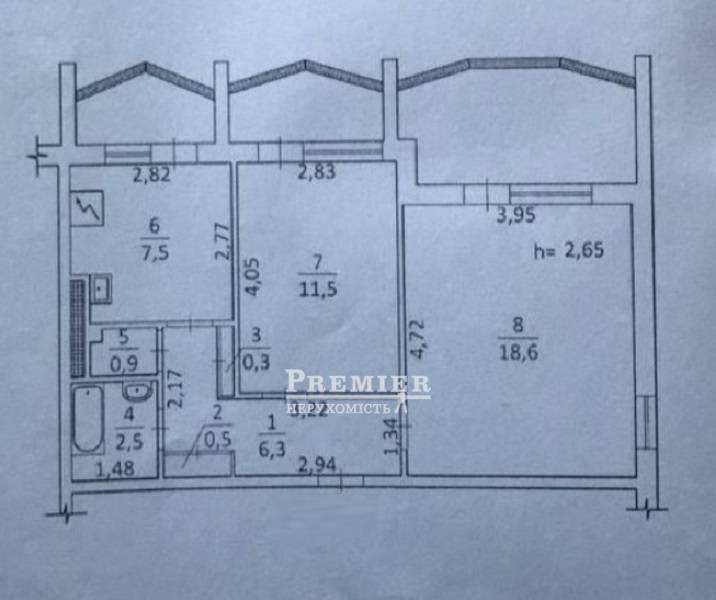 Продажа 2-комнатной квартиры 61 м², Семена Палия ул.