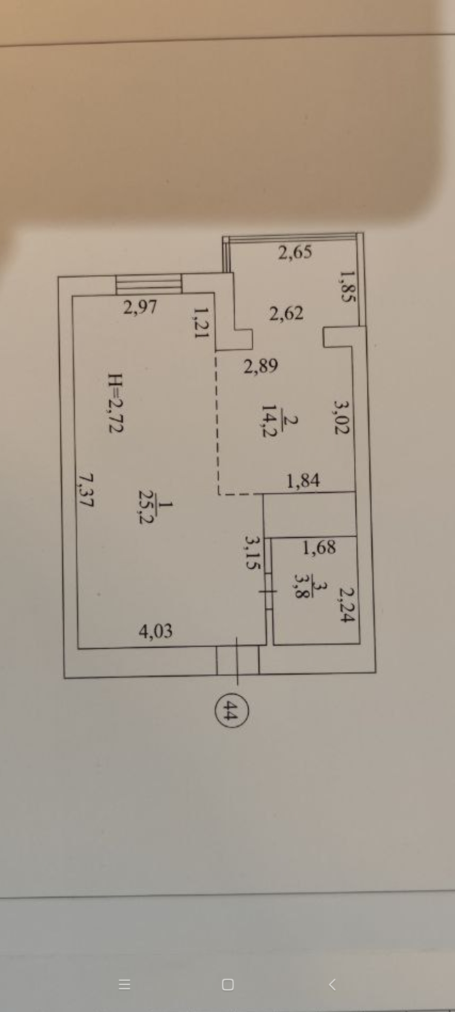 Продаж 1-кімнатної квартири 43 м²