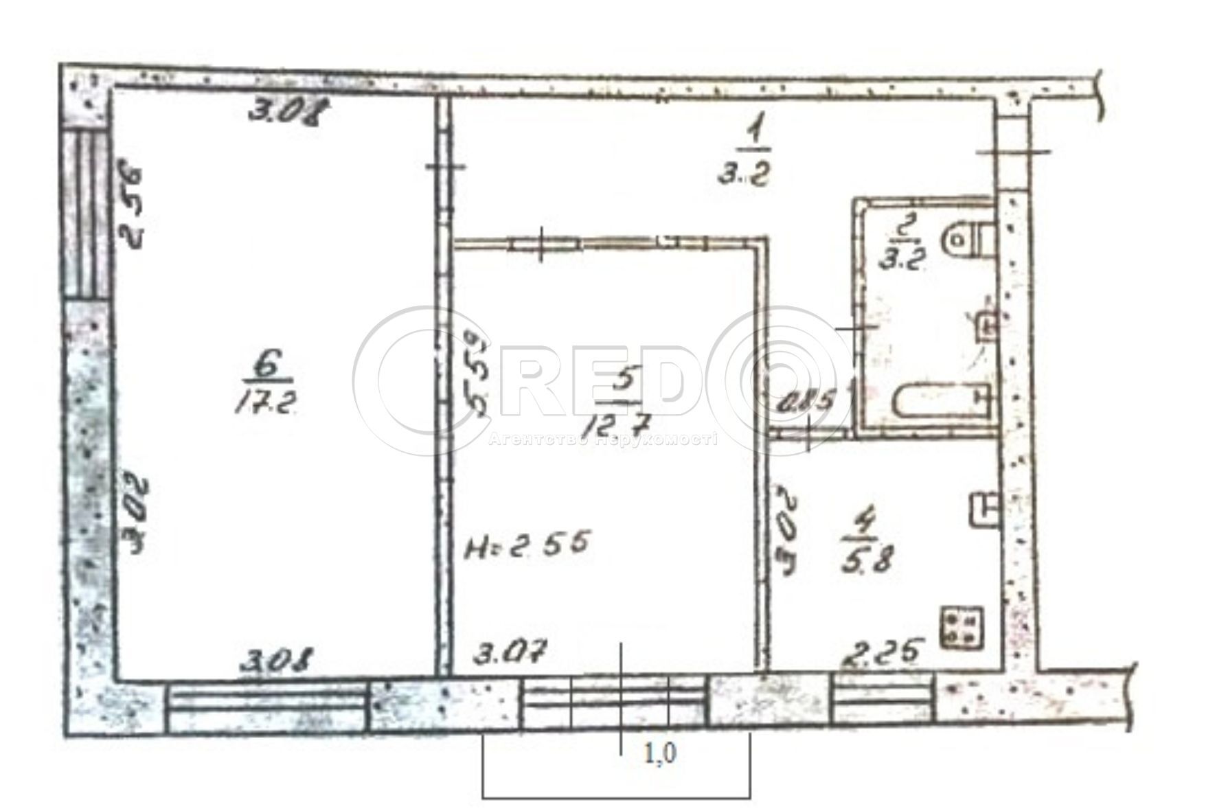 Продажа 2-комнатной квартиры 47.1 м², Бульварный пер.