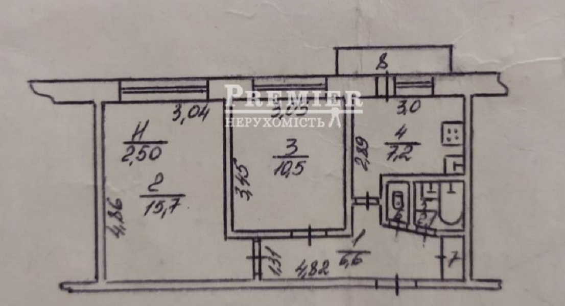 Продажа 2-комнатной квартиры 44 м², Крымская ул.