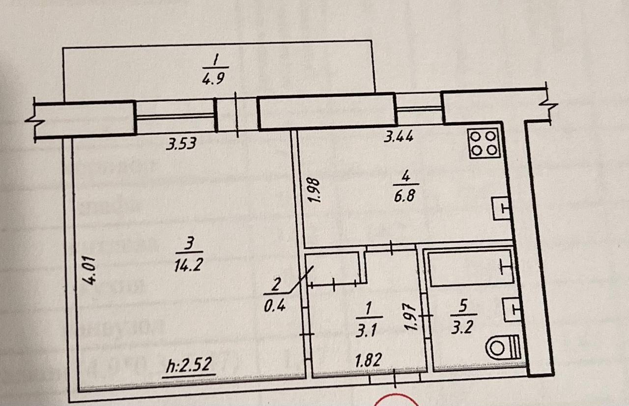 Продаж 1-кімнатної квартири 32.6 м², Курський просп.