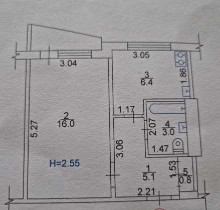 Продажа 1-комнатной квартиры 33 м²