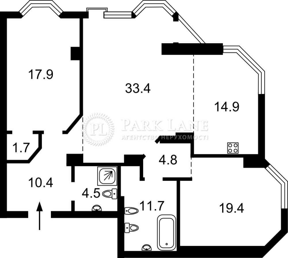 Продаж 3-кімнатної квартири 120 м², Кловський узвіз, 5