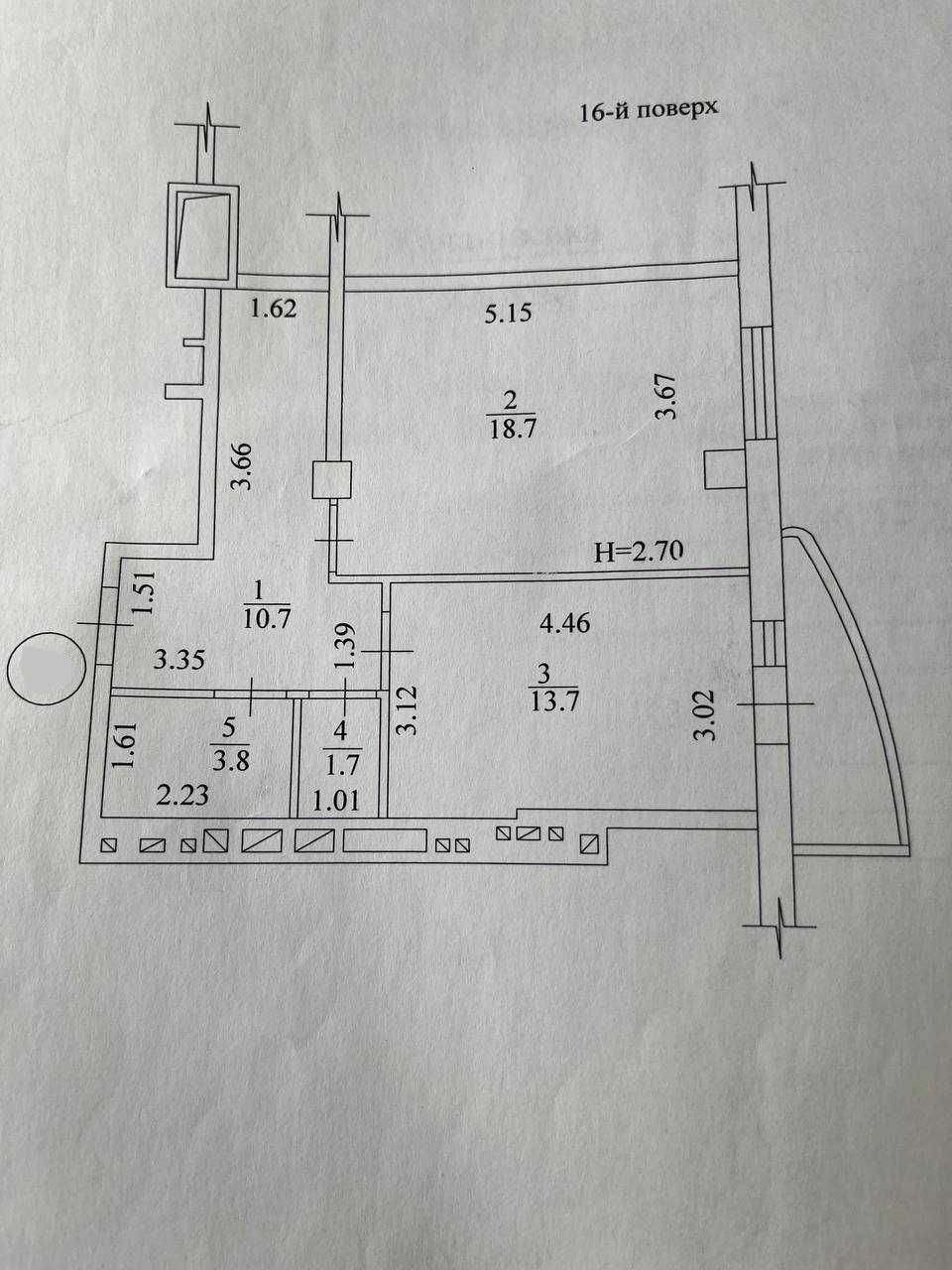 Продаж 1-кімнатної квартири 49 м²