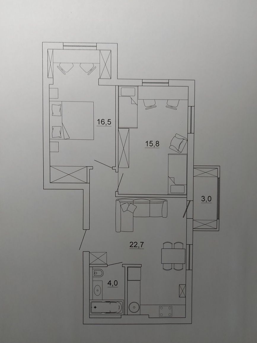 Продаж 2-кімнатної квартири 62 м²