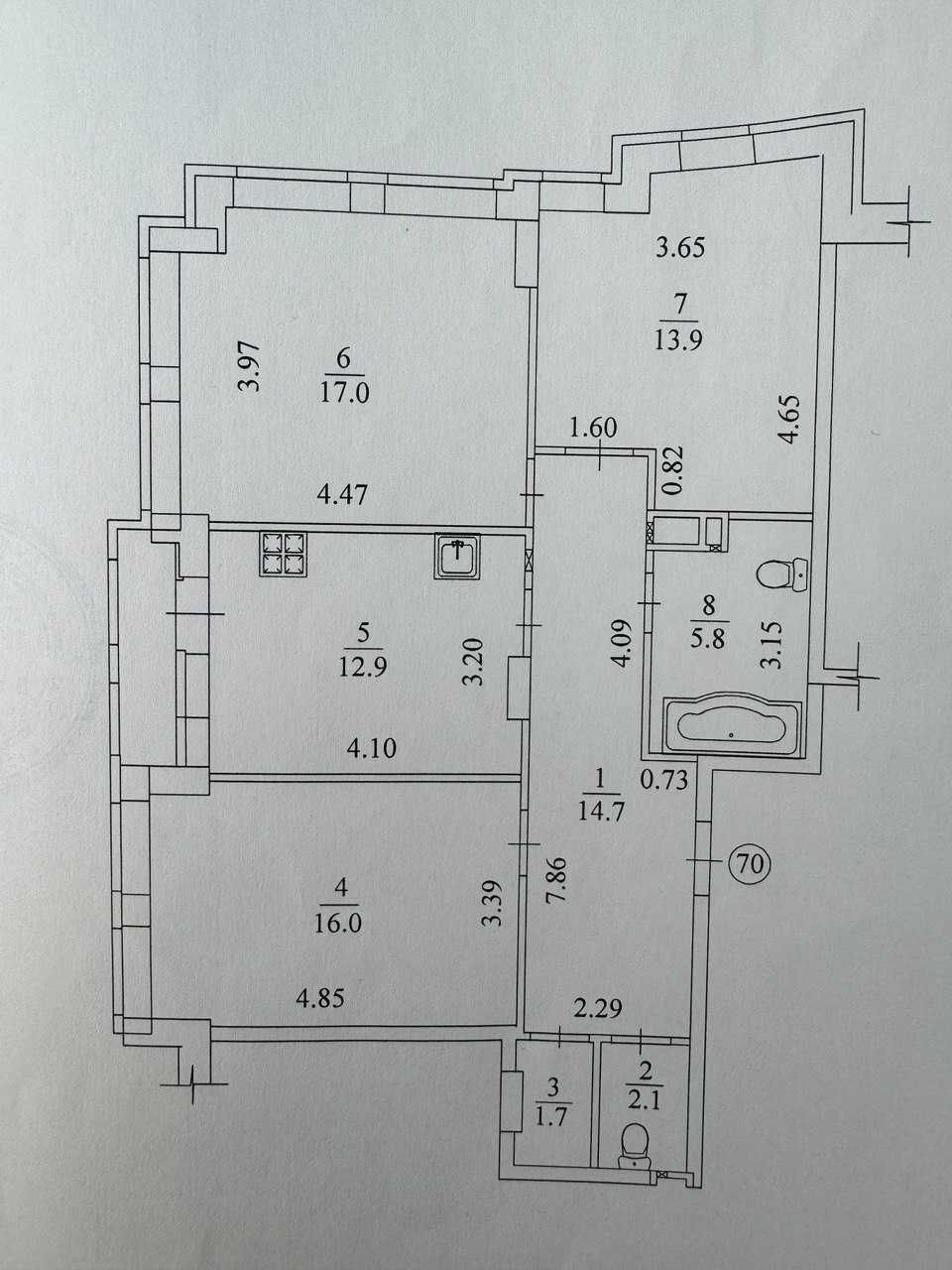 Продаж 3-кімнатної квартири 87 м²