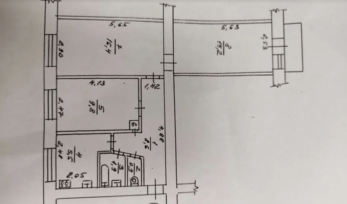 Продаж 3-кімнатної квартири 59 м²