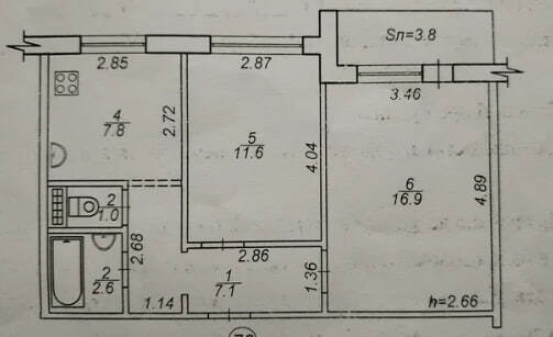 Продажа 2-комнатной квартиры 50.8 м², Ковпака ул.