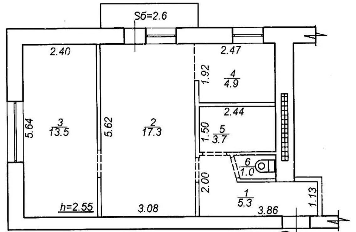 Продажа 2-комнатной квартиры 46.5 м², Тараса Шевченка просп.