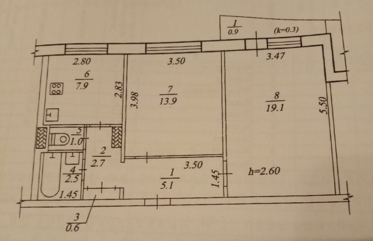 Продажа 2-комнатной квартиры 54 м², Набережная Победы ул., 118 К1