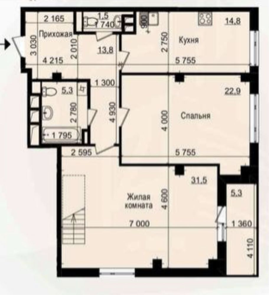 Продажа 3-комнатной квартиры 93 м²