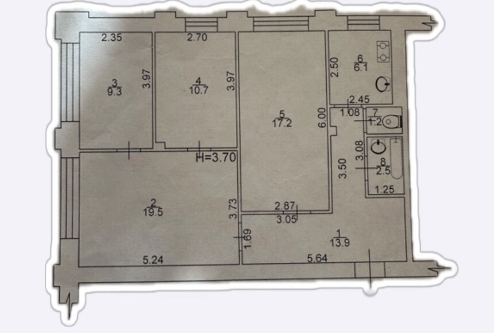 Продажа 4-комнатной квартиры 80 м²