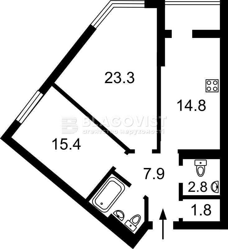 Аренда 2-комнатной квартиры 78 м², Саперное Поле ул., 12