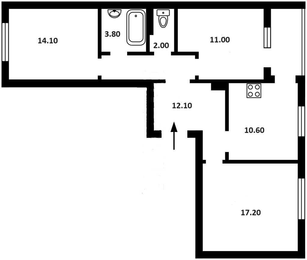 Продажа 3-комнатной квартиры 75 м², Пригородная ул., 26