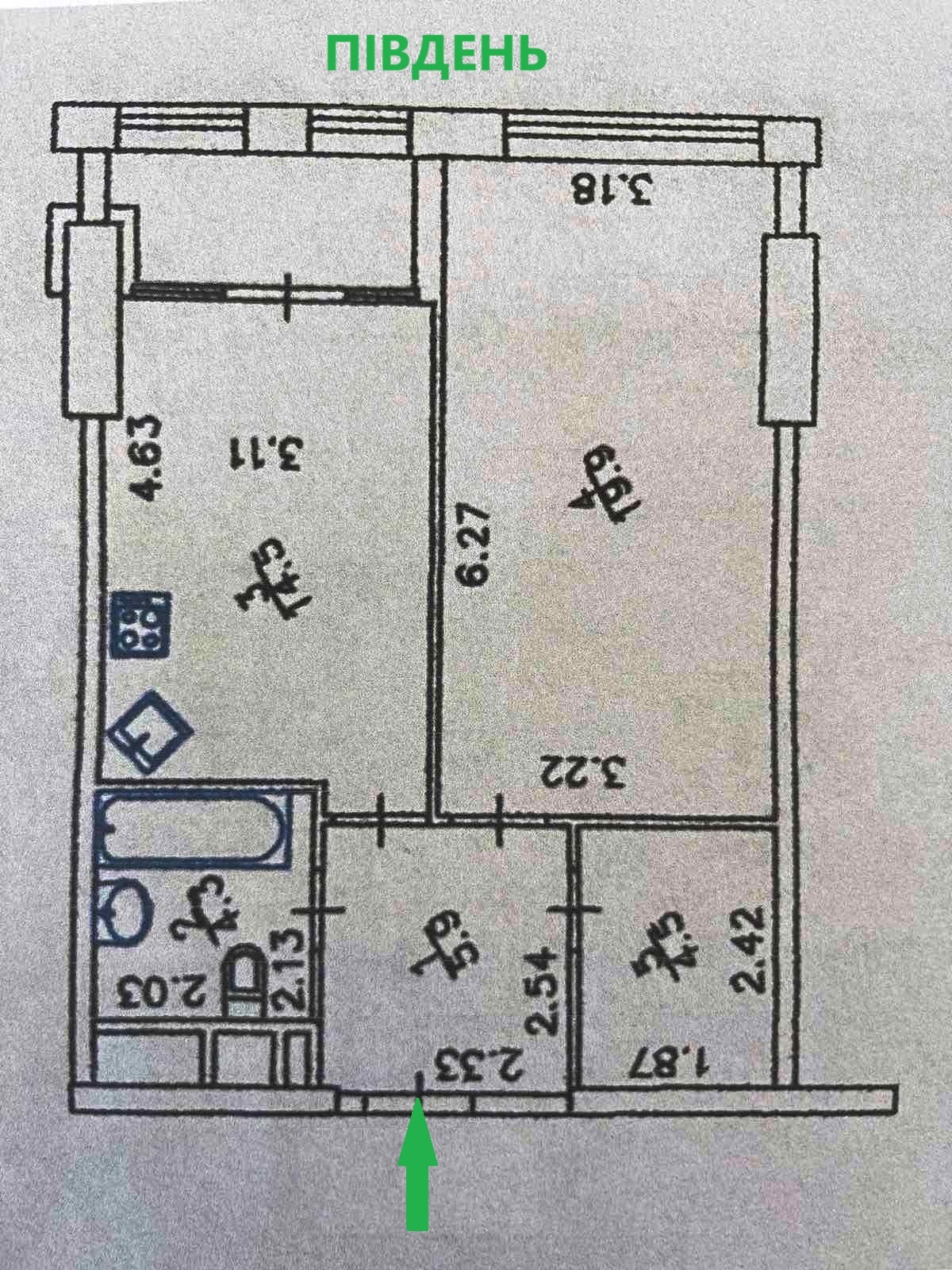 Продаж 1-кімнатної квартири 52.6 м², Перемоги просп., 11