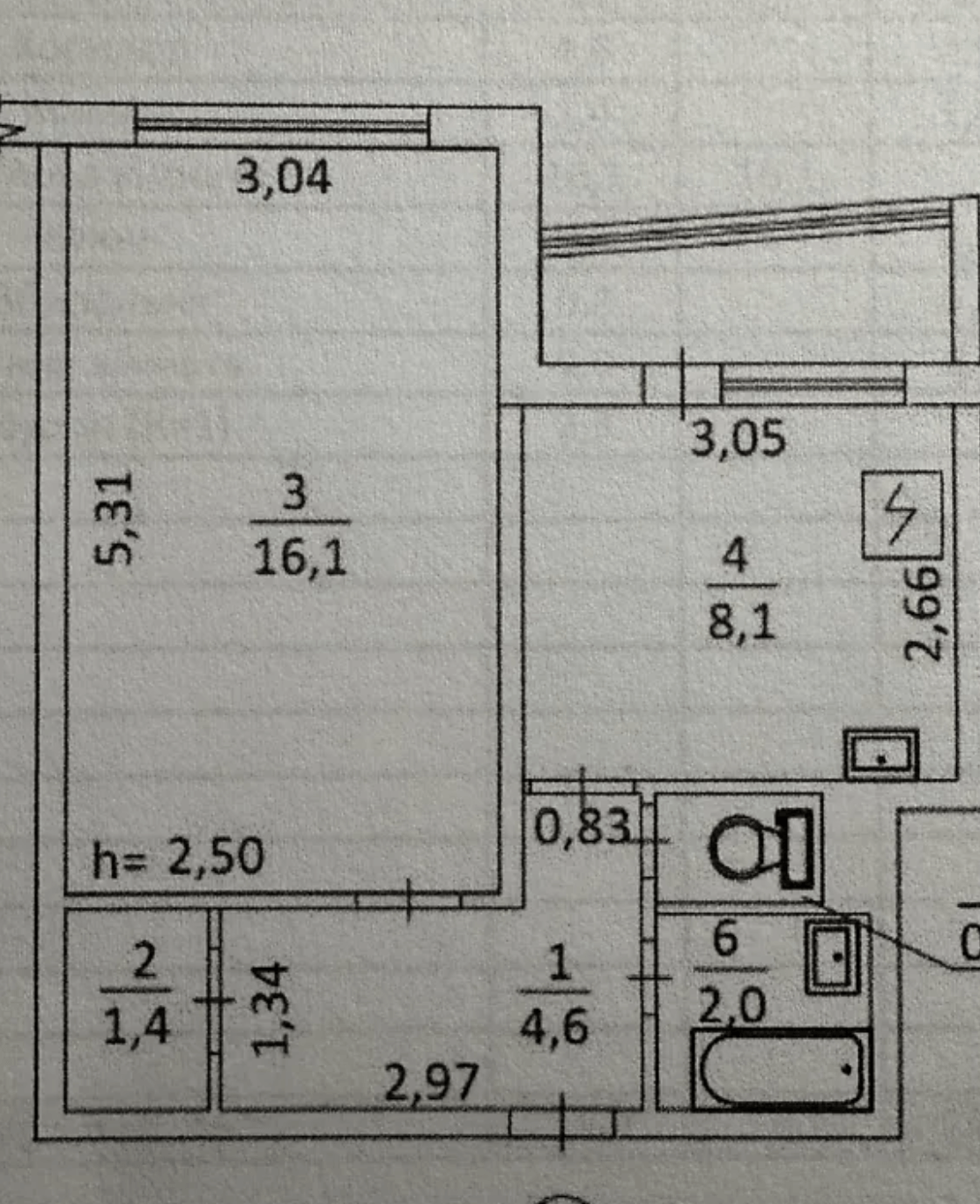 Продаж 1-кімнатної квартири 35 м²