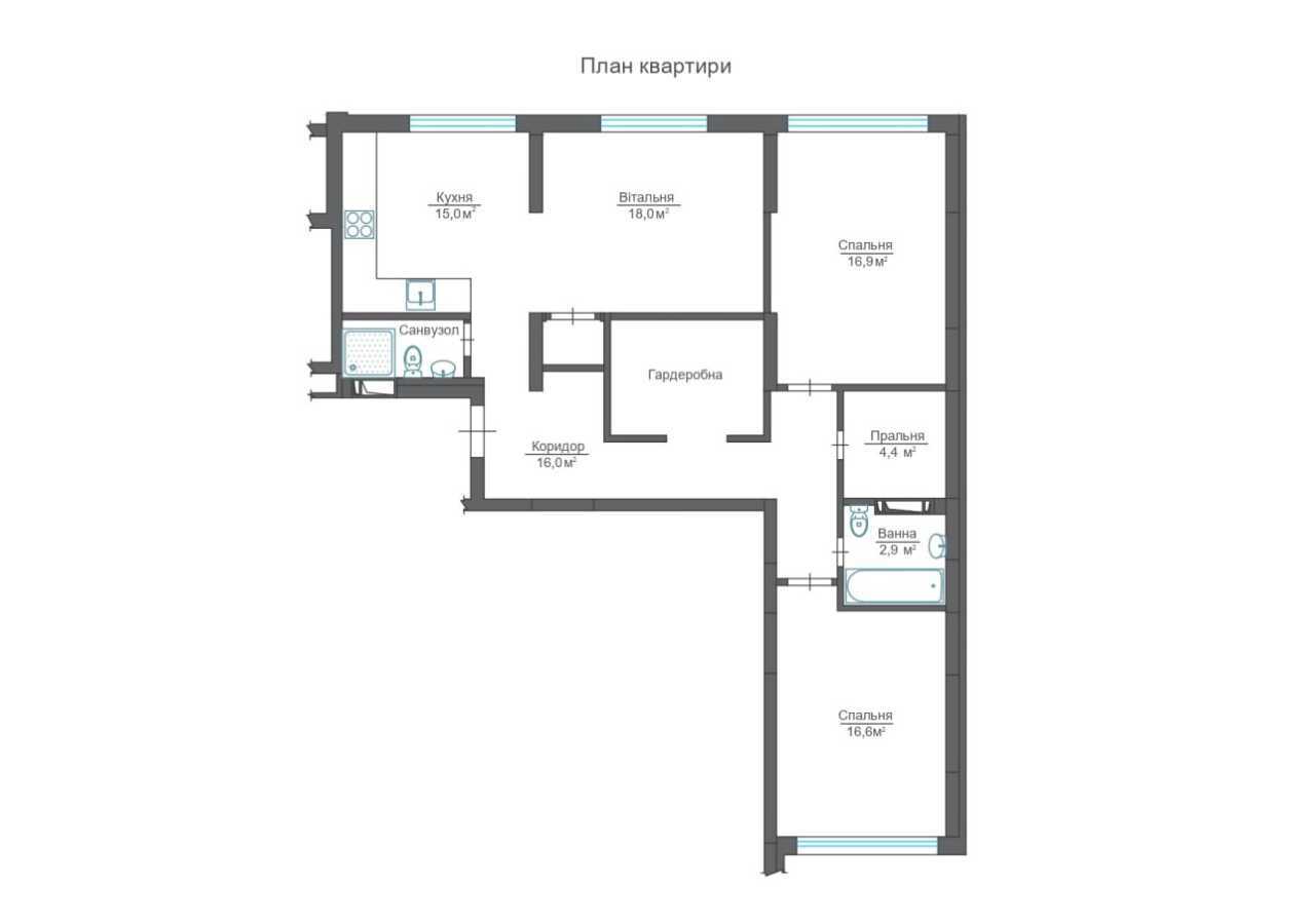 Продаж 3-кімнатної квартири 98 м², Михайла Максимовича вул., 32а