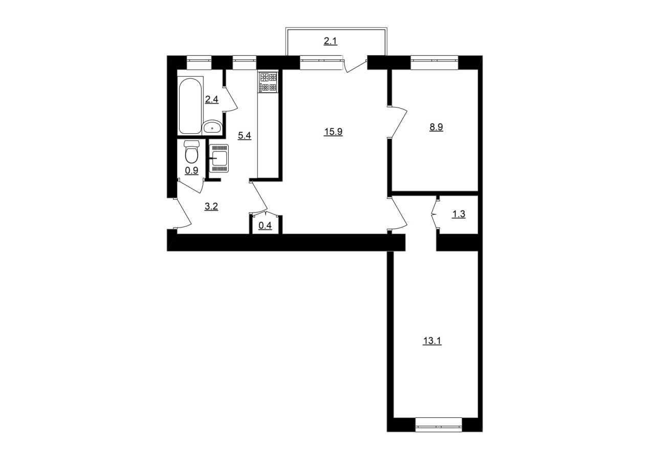 Продажа 3-комнатной квартиры 53 м², Цитадельная ул., 7