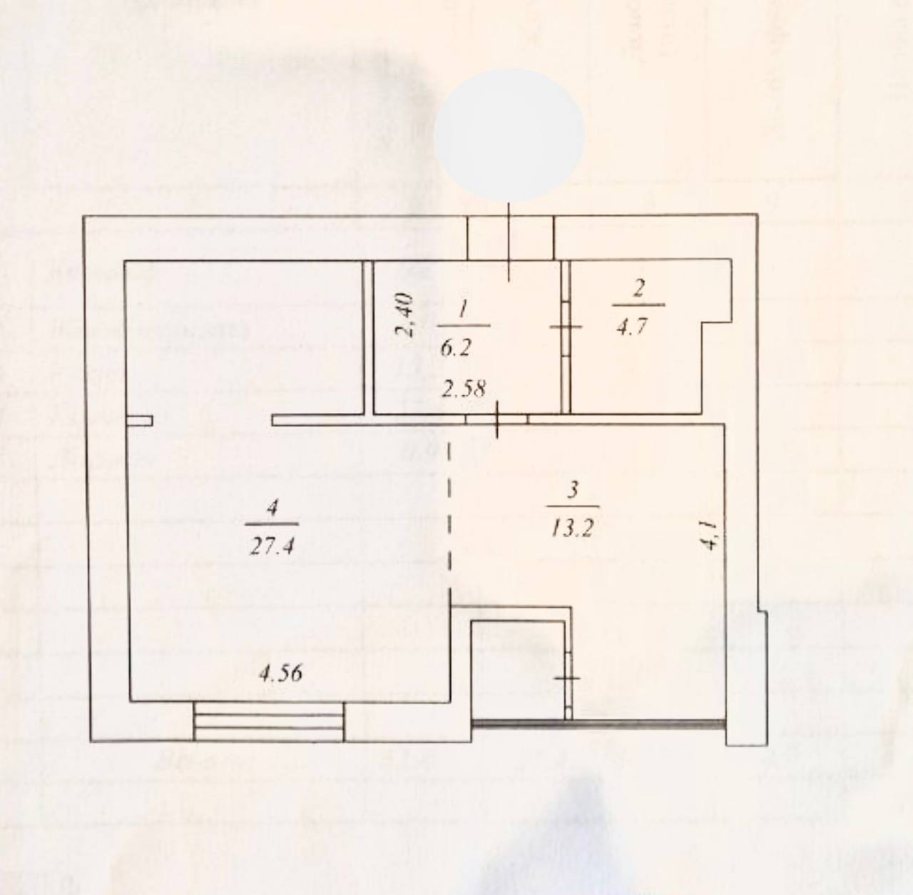 Продажа 1-комнатной квартиры 52 м²