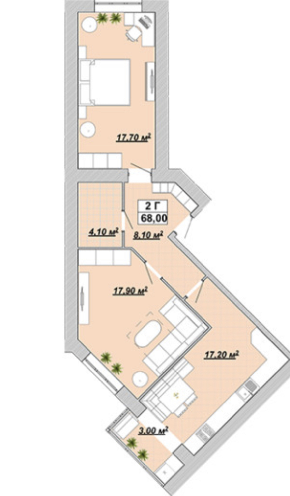 Продаж 2-кімнатної квартири 68 м², ЖР Княгинин, Будинок 19