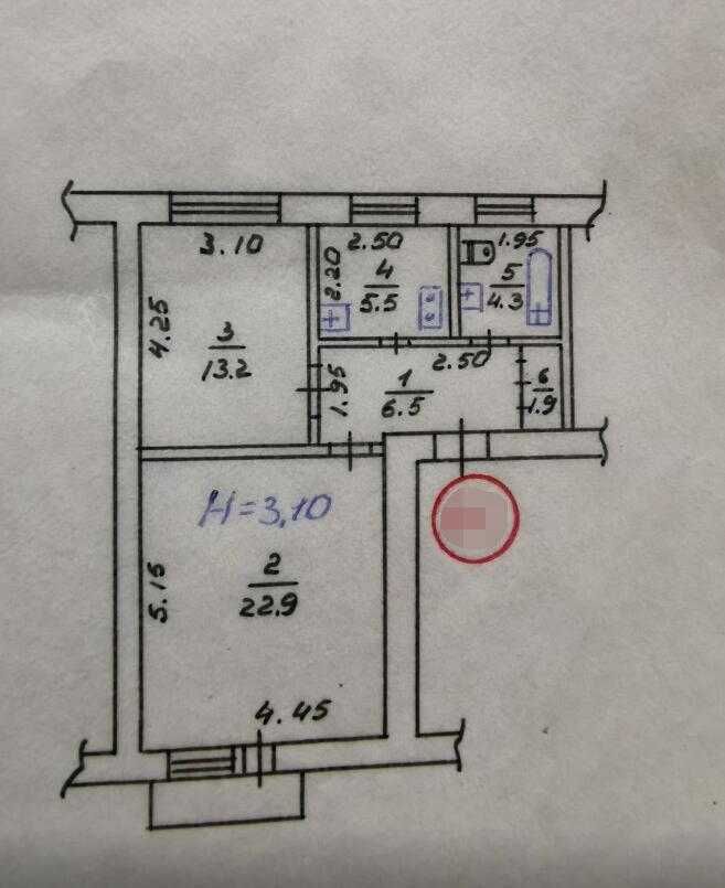 Аренда 2-комнатной квартиры 54.3 м²