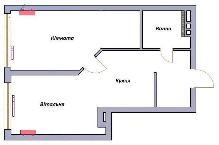 Оренда 1-кімнатної квартири 53 м²