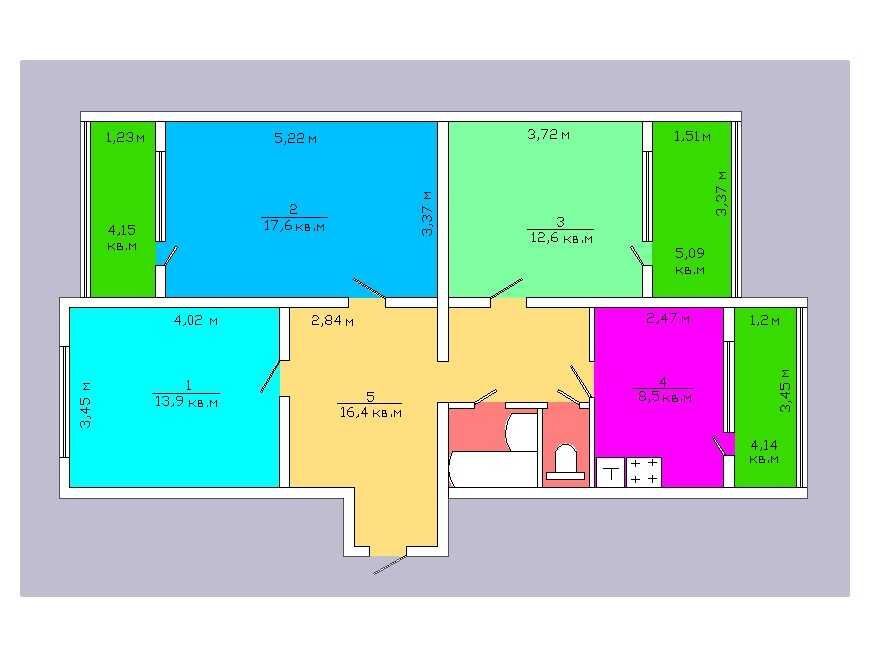 Продажа 3-комнатной квартиры 84 м²