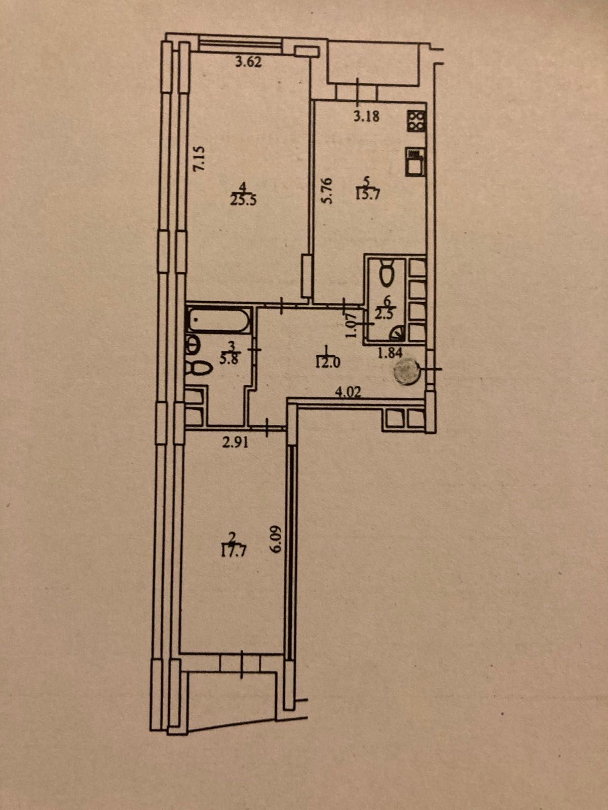 Продаж 2-кімнатної квартири 84 м²