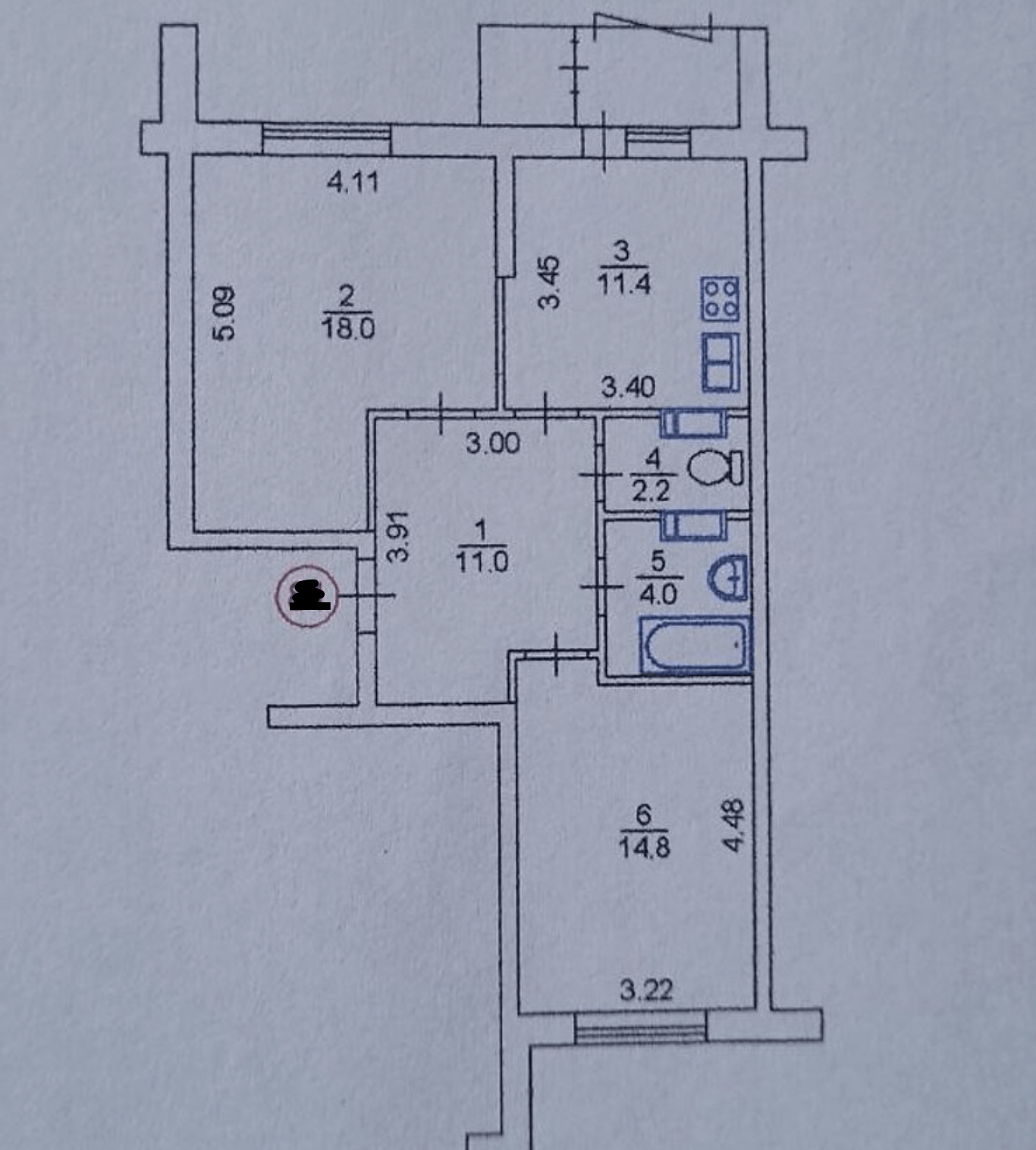 Продажа 2-комнатной квартиры 64 м²