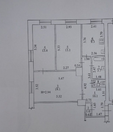 Продаж 3-кімнатної квартири 73 м²