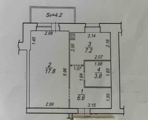 Продаж 1-кімнатної квартири 39.6 м², Новомістинська вул.