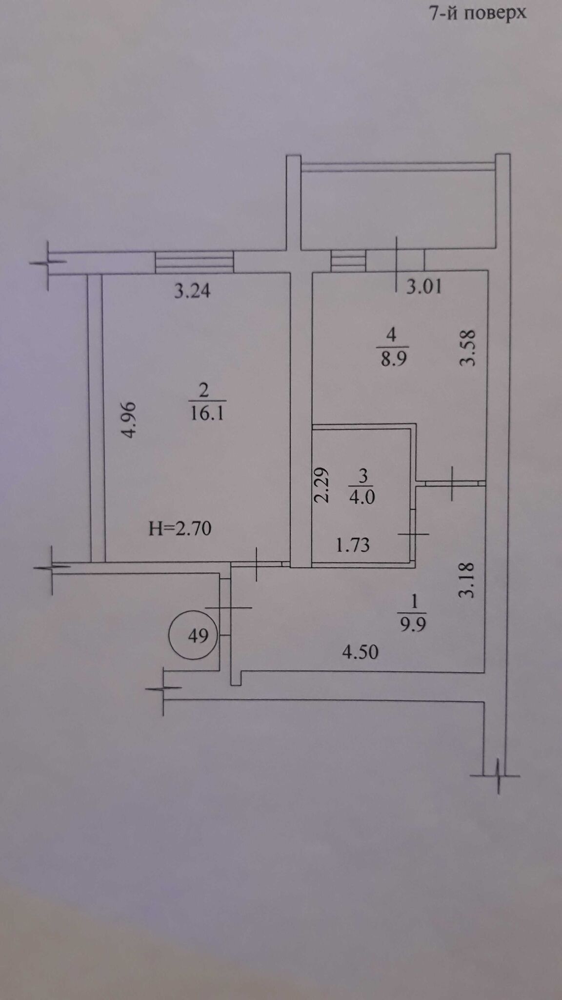 Аренда 1-комнатной квартиры 41 м²