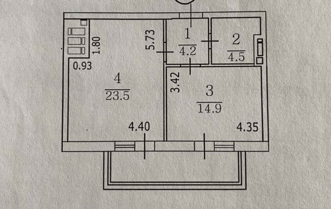 Продаж 1-кімнатної квартири 53 м²