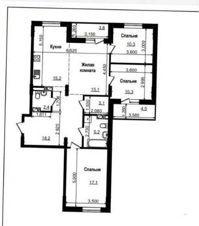 Продажа 3-комнатной квартиры 103 м²