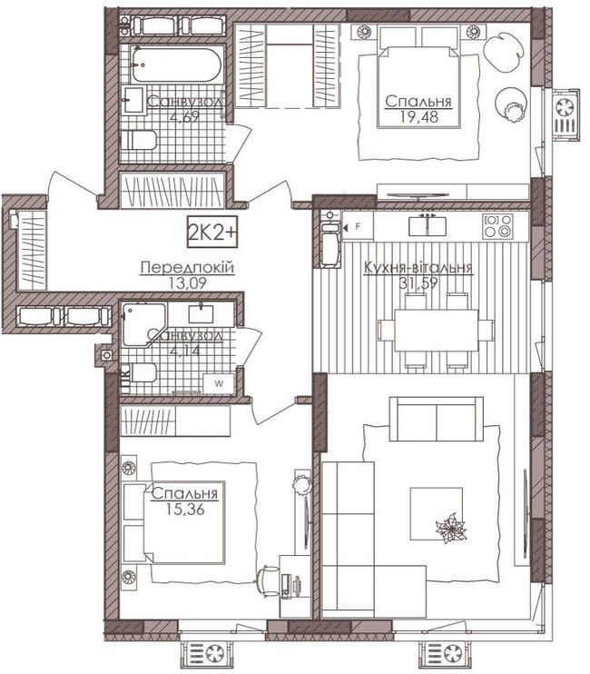 Продажа 2-комнатной квартиры 90 м², Речная ул., 4